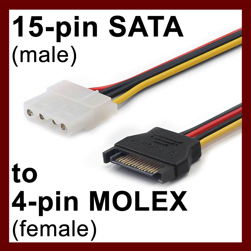 15 Pin Sata Male To 4 Pin Molex Female Ide Hdd Power Hard Drive Cable Adapter Ebay 6466